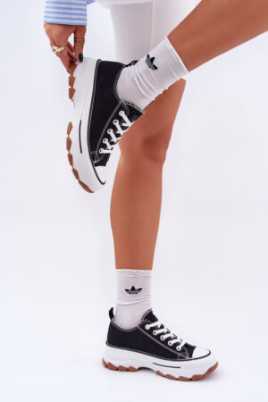 PE1 Alacsony Női Sneaker Platformon Fekete Aradwin
