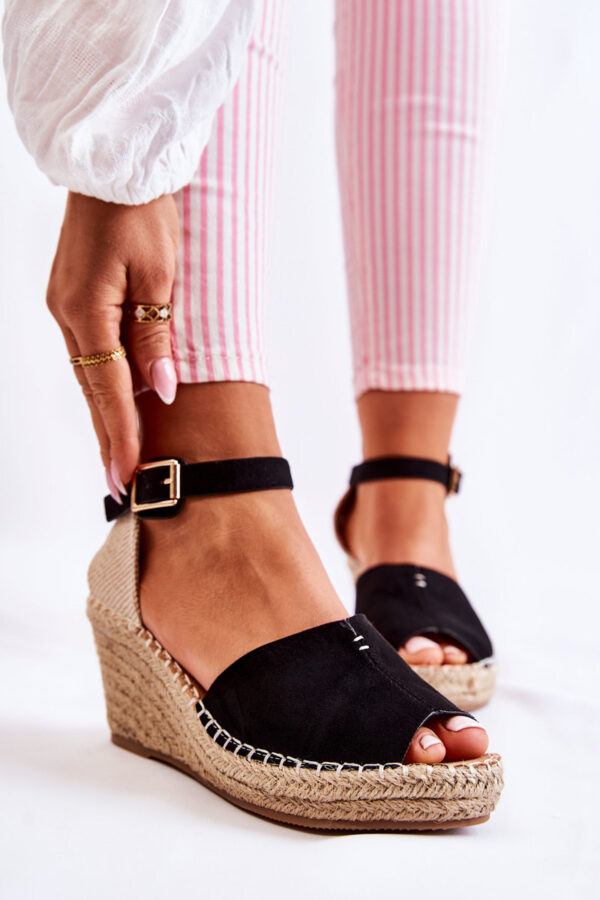 PE1 Kényelmes női szandál Wedge Black Dellián