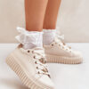 PE1 Női Sneakers Szalagokkal Bézs Grelesi