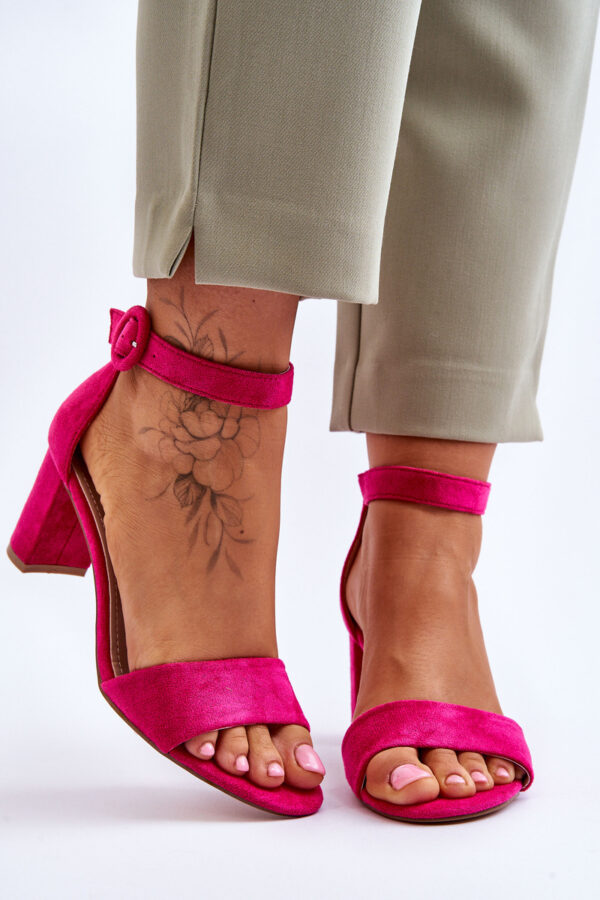 PE1 Női szandál sarkon velúr Fuchsia Lexi