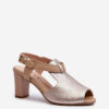 PE2 Női magassarkú szandál Eco Leather Gold Queenmarie anyagból