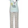 PEANUTS Pizsama  sárga / szürke / menta / fehér-hu