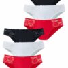 PETITE FLEUR Slip  piros / fekete / fehér