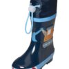 PLAYSHOES Gumicsizmák 'Baustelle'  tengerészkék / világoskék / kő / narancs-hu