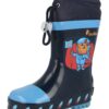 PLAYSHOES Gumicsizmák 'Die Maus Weltraum'  tengerészkék / világoskék / narancs / rozsdavörös-hu