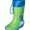 PLAYSHOES Gumicsizmák 'Dino'  kék / citromzöld / narancs-hu