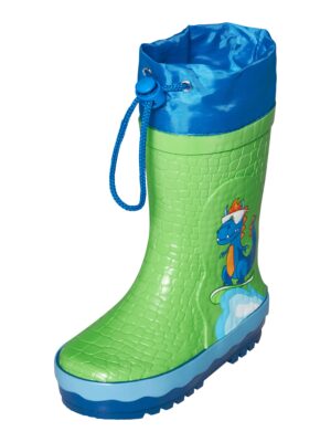 PLAYSHOES Gumicsizmák 'Dino'  kék / citromzöld / narancs-hu