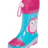 PLAYSHOES Gumicsizmák 'Eule'  kék / világos-rózsaszín / sötét-rózsaszín