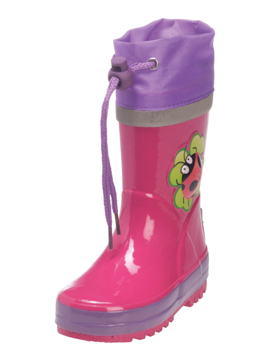 PLAYSHOES Gumicsizmák 'Glückskäfer'  világoszöld / világoslila / rózsaszín / fekete