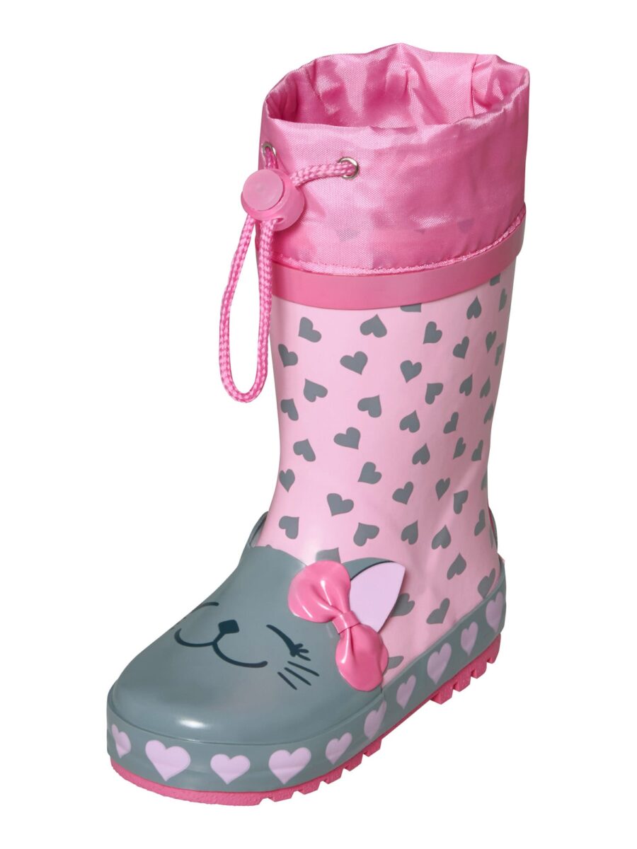 PLAYSHOES Gumicsizmák 'Katze'  pasztellzöld / rózsaszín-hu