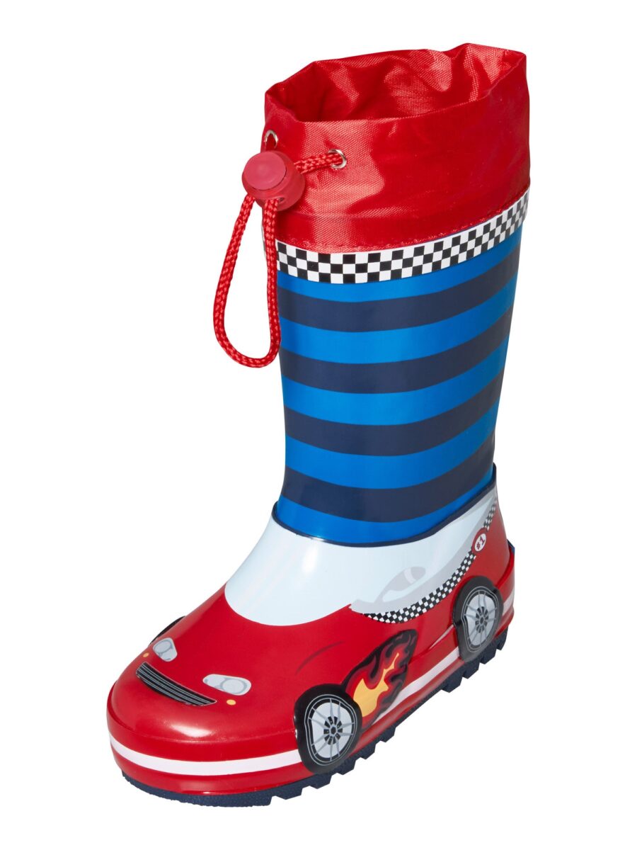 PLAYSHOES Gumicsizmák 'Rennwagen'  kék / piros / fehér-hu
