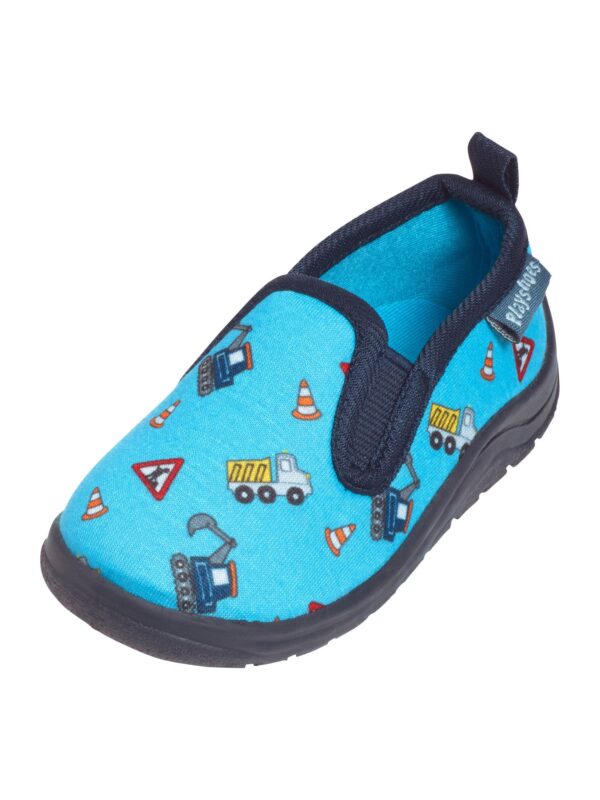 PLAYSHOES Házi cipő 'Baustelle'  türkiz / sötétkék / vegyes színek