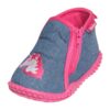PLAYSHOES Házi cipő 'Einhorn'  kék farmer / sötét-rózsaszín