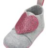 PLAYSHOES Házi cipő 'Herz'  szürke / rózsaszín-hu