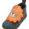 PLAYSHOES Házi cipő 'Löwe'  barna / szürke / narancs / fehér-hu