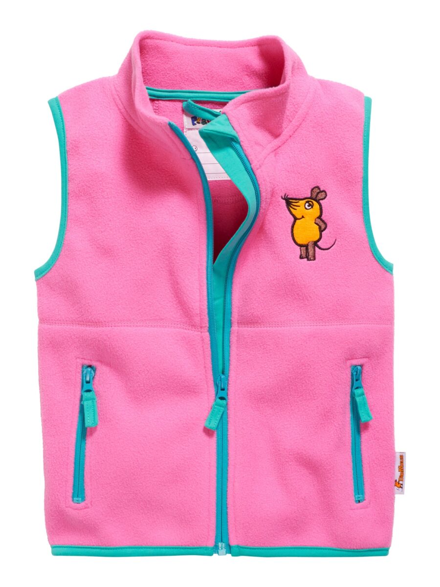 PLAYSHOES Mellény 'DIE MAUS'  türkiz / okker / aranysárga / rózsaszín-hu