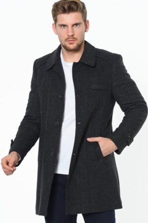PLT7226 DEWBERRY BATTAL COAT-PATTERNED ANTHRACITE