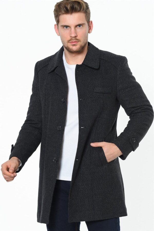 PLT7226 DEWBERRY BATTAL COAT-PATTERNED ANTHRACITE