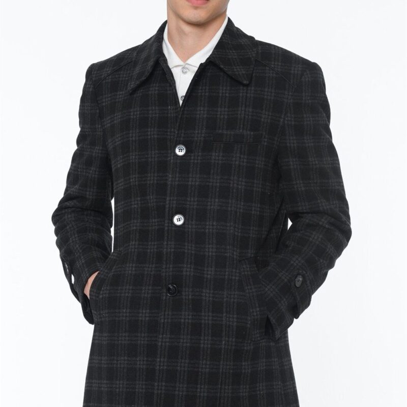 PLT7226 DEWBERRY BATTAL COAT-STRIPED ANTHRACITE