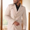 PLT8321 DEWBERRY MEN'S OVERCOAT-PLAIN BEIGE