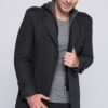 PLT8334 DEWBERRY MEN'S COAT-PATTERNED BLACK