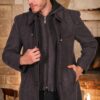 PLT8335 DEWBERRY MEN'S COAT-DIAGONAL ANTHRACITE-BLACK