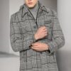 PLT8335 DEWBERRY MEN'S COAT-LIGHT PATTERNED BLACK