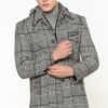 PLT8335 DEWBERRY MEN'S COAT-PATTERNED BLACK