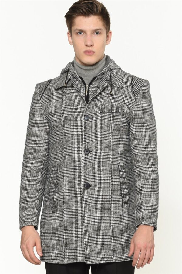 PLT8335 DEWBERRY MEN'S COAT-PLAID GREY
