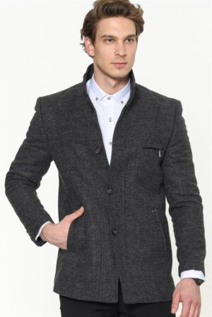 PLT8359 DEWBERRY MEN'S COAT-PATTERNED GREY