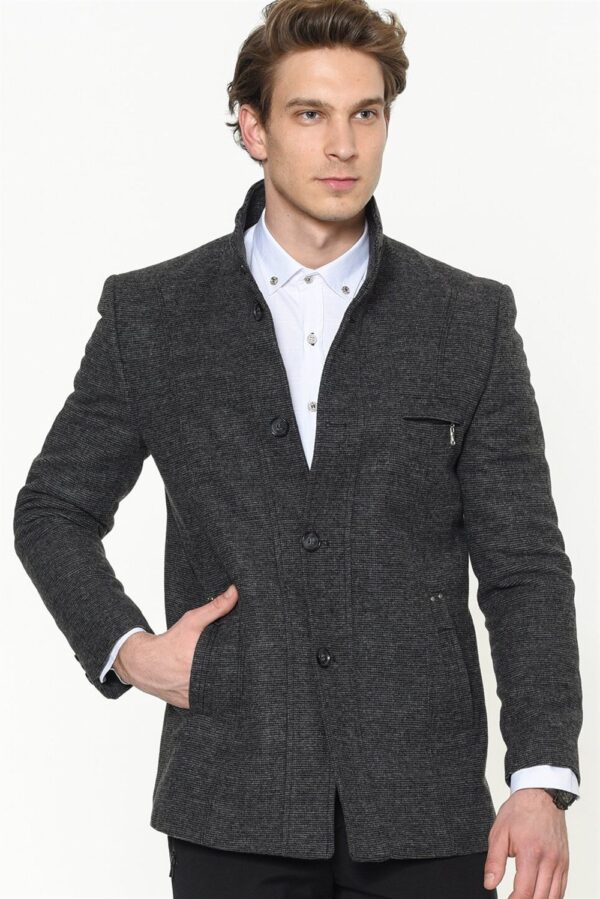 PLT8359 DEWBERRY MEN'S COAT-PATTERNED GREY