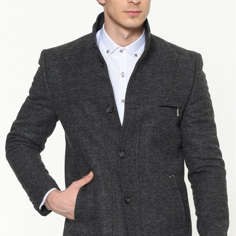 PLT8359 DEWBERRY MEN'S COAT-PATTERNED GREY