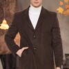PLT8361 DEWBERRY SLIM FIT MEN'S COAT-PLAIN BROWN