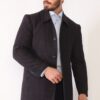 PLT8364 DEWBERRY MEN'S COAT-PLAID-BURGUNDY