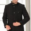 PLT8367 DEWBERRY MEN'S COAT-PLAIN BLACK-2