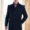 PLT8367 DEWBERRY MEN'S COAT-PLAIN NAVY BLUE