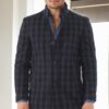 PLT8370 DEWBERRY MEN'S COAT-PATTERNED NAVY BLUE-2