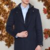 PLT8376 DEWBERRY MEN'S COAT-DARK NAVY BLUE