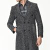 PLT8382 DEWBERRY MEN'S COAT-PATTERNED NAVY BLUE