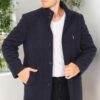 PLT8386 DEWBERRY MEN'S COAT-DIAGONAL DARK NAVY BLUE-2