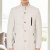 PLT8386 DEWBERRY MEN'S COAT-PATTERNED LIGHT GREY-2