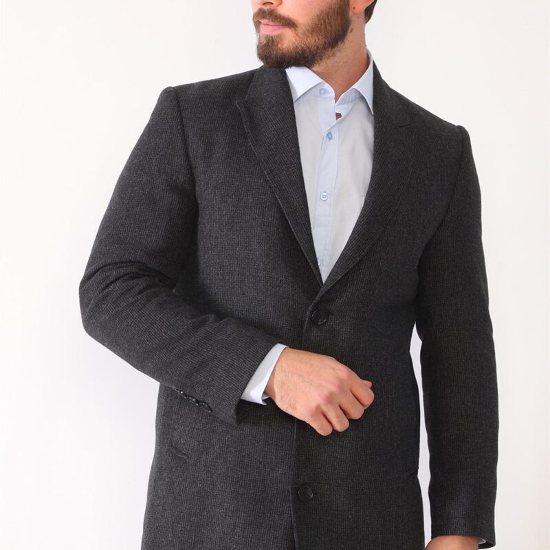 PLT8390 DEWBERRY MEN'S COAT-PATTERNED ANTHRACITE