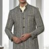 PLT8391 DEWBERRY MEN'S COAT-PLAID GREY-2