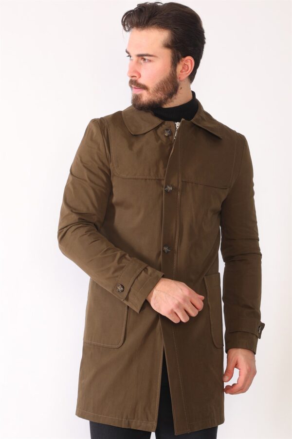 PLT8392 DEWBERRY MEN'S TOPCOAT-KHAKI