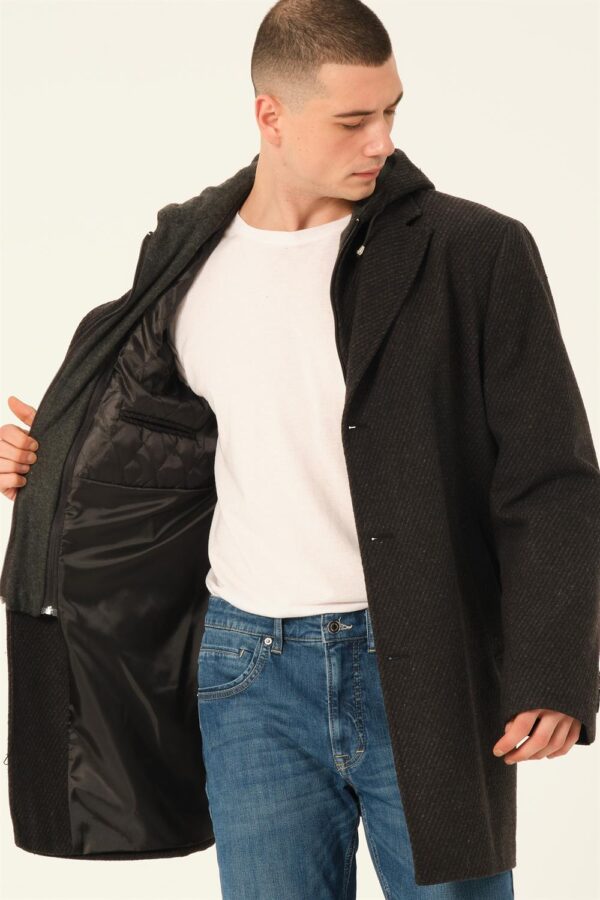 PLT8395 DEWBERRY BATTAL COAT-DIAGONAL BLACK