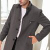 PLT9367 DEWBERRY MEN'S COAT-STRAIGHT GREY