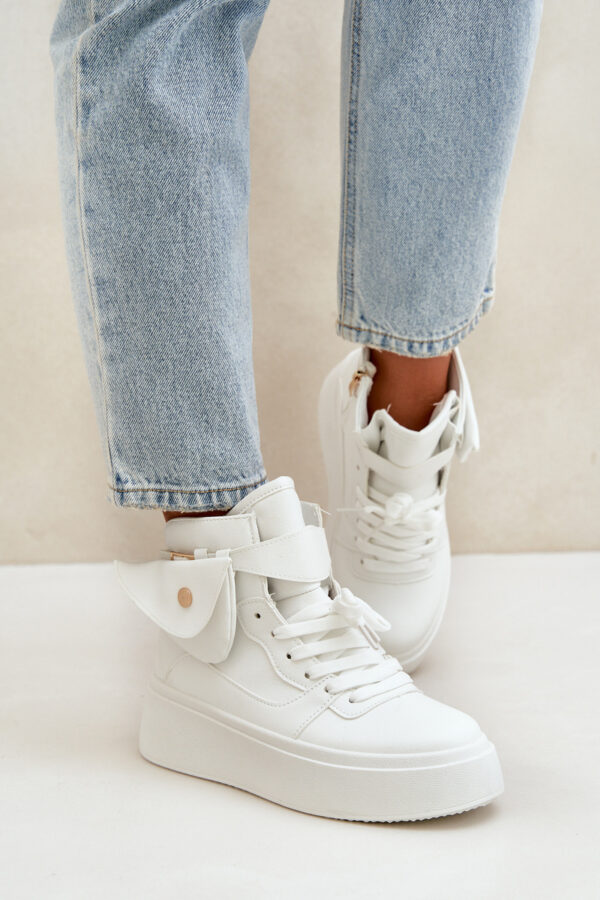 PM1 Magas sneakers táskával a platformon fehér Saramis