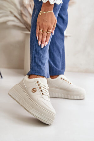 PM1 Sneakers Női sportcipő szigetelt masszív talpú bézs Verissha