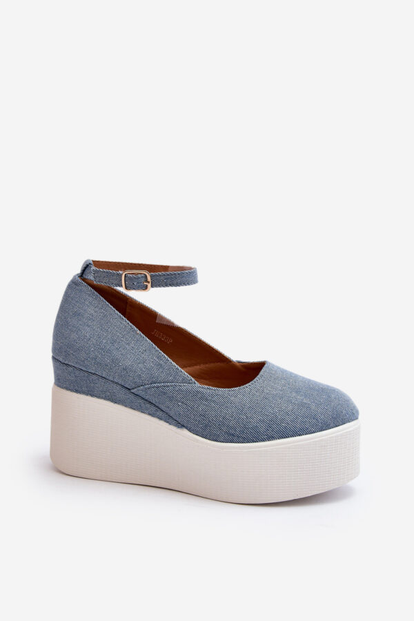 PS1 Női farmer Wedge Espadrilles Blue Malla