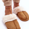 PS1 Női papucs szőrmével Camel Pinky